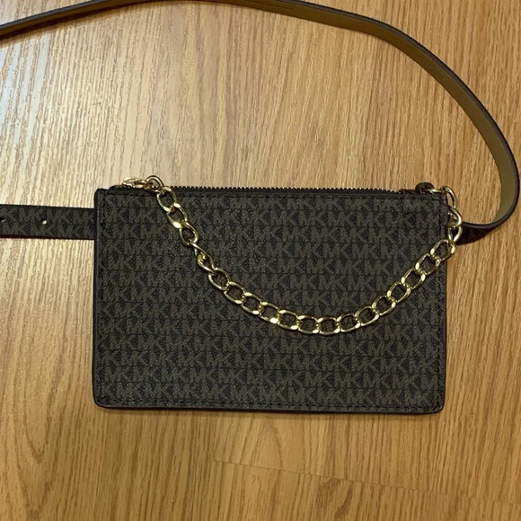 NWT Michael Kors Chain Belt Waist Bag Fanny Pack, Brown - Picture 1 of 9